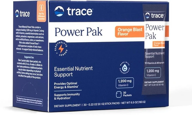 Trace Minerals 전해질 스태미나 파워 팩 GMO 프리 오렌지 블래스트 30개, Trace Minerals 전해질 스태미나 파워 팩 G - 쿠팡