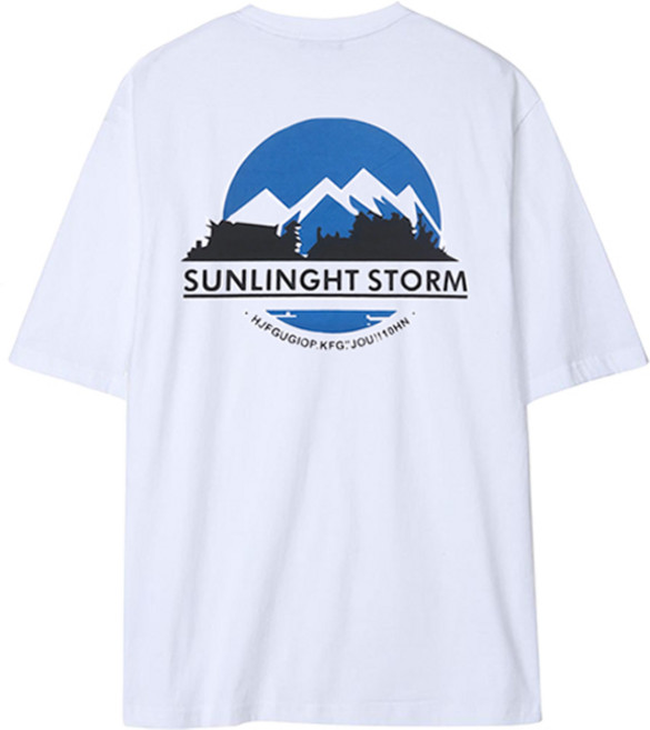 M~3XL 오버핏 반팔티 남자 여자 빅사이즈 반팔 티셔츠_몽블랑