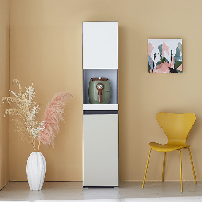 미자크 리버스 밥솥틈새수납장 1853 / 비스포크 주방수납장 부엌 수납장 속깊은 키큰 장 냉장고 옆 250 300 350 400, 일반형, 크림화이트+샌드그레이