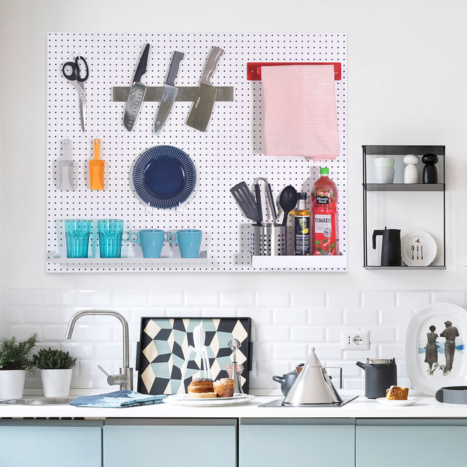 하우징디포 타공판 400 X 1000 mm, 화이트, 1개