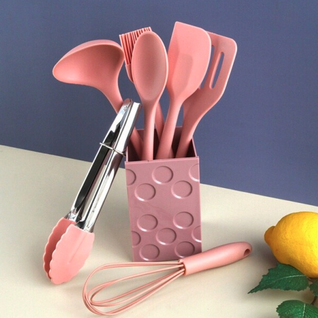 실리콘 미니 조리도구 키친툴 8종 세트, 1개, 핑크, 조리도구 8종