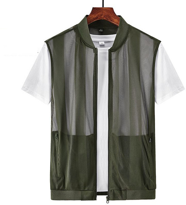 남자 여름 야상 조끼 얇은 메쉬 펀칭 포켓 조끼 자켓 Men's Vest 뉴타임즈 L734H265