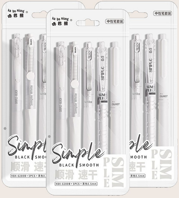 세모네 끊김없는 젤펜 세트 0.5mm 5종, 3개, 투명 5세트