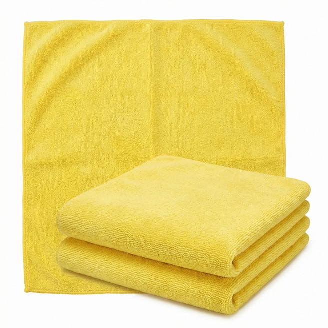 어바웃모토 극세사 세차 타월, 2개, 노랑