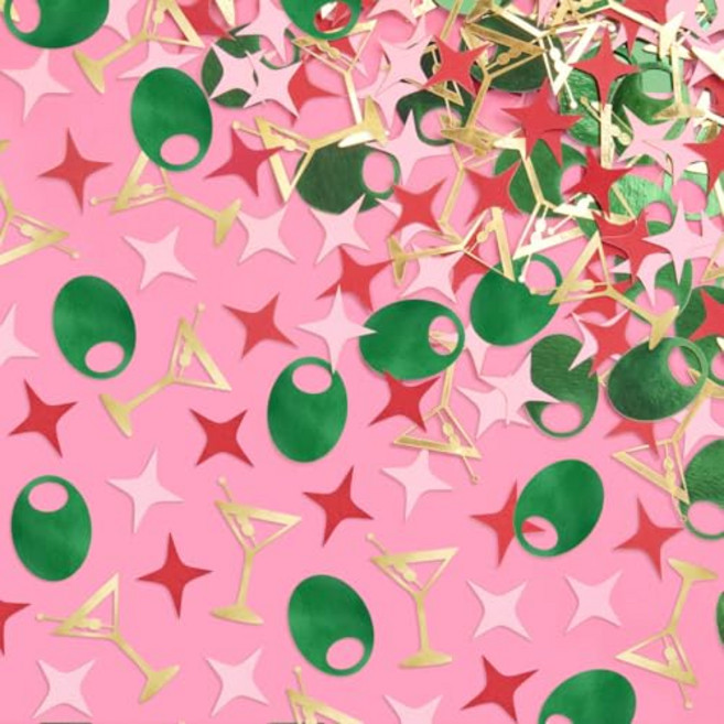 xo Fetti Martini and Olive Confetti - 200 pcs | Cocktail Bachelorette Decoration Tini Bit Older, 1개