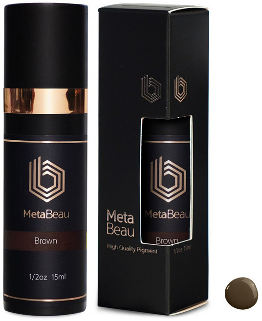 메타뷰 고농축 반영구화장 하이브리드 색소 진하고 선명하고 변색없는 머신 수지 엠보 겸용색소, 1세트, 05 브라운 Brown