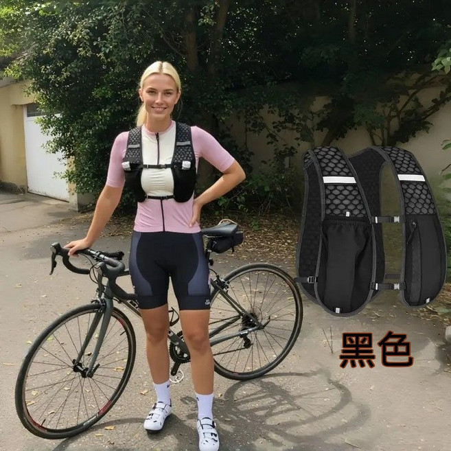 運動徒步登山戶外包 騎行大容量水袋包 背包, 1個, 黑色