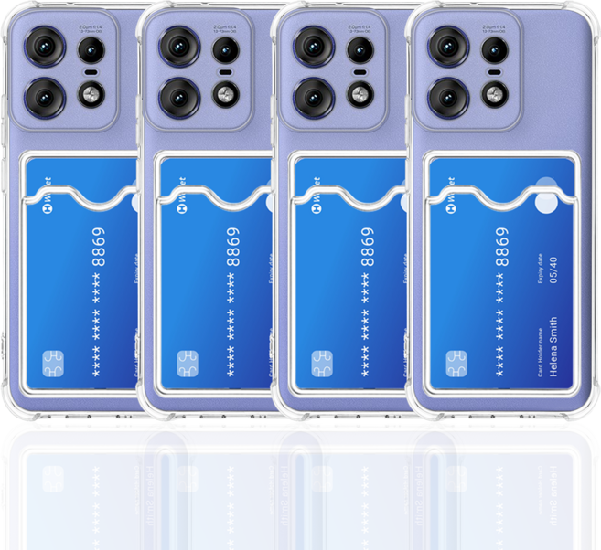 모토로라 엣지 50 프로 카드 수납 포켓 투명 범퍼 케이스 4개