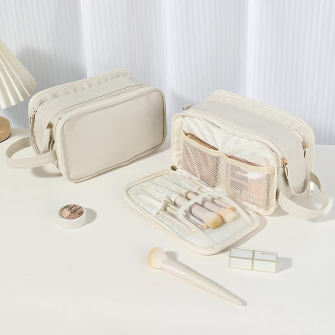 슈퍼인 3단 대용량 손잡이형 화장품 파우치 방수 여행용 워시백