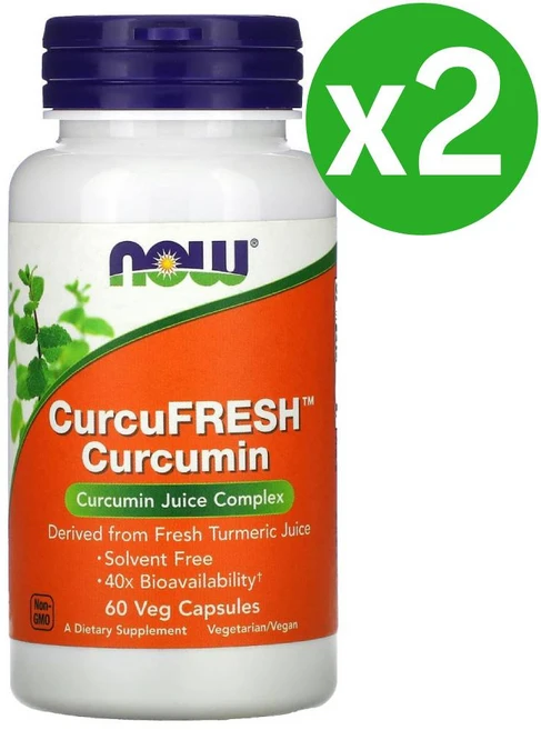 나우푸드 CurcuFresh 커큐민 강황 식물성 허브 뿌리 Now foods, 60정, 2개 - 쿠팡