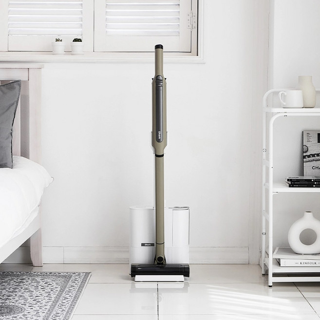 샤크 에보 파워시스템 + 무선 청소기 CS151KRGYAE 자동먼지비움 HEPA필터, 샌드그레이