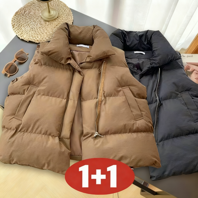 오스틱니 85KG까지 빅사이즈 1+1 2025 여성 오버핏 트렌디 민소매 경량 패딩조끼