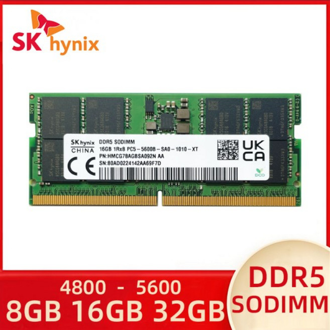 SK 하이닉스 DDR5 SOM 노트북 램 업그레이드 모듈 8GB/16GB/32GB PC5 1RX8/1RX16/2RX8 4800MHz/5600MHz 384, 04 8GB 4800B