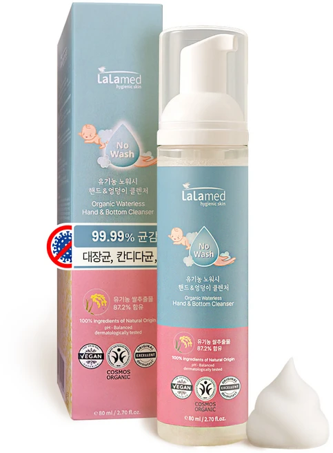 라라메드 유기농 노워시 핸드 & 엉덩이 클렌저 피니셔 손세정제, 1개, 80ml - 쿠팡