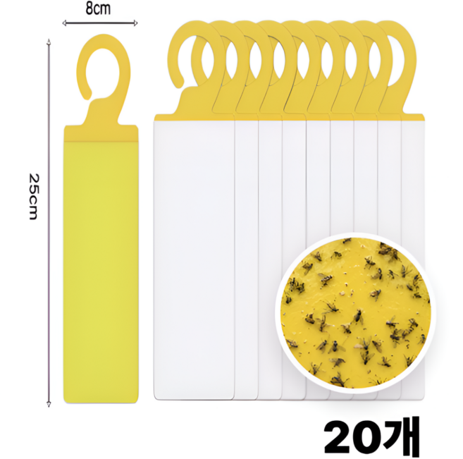 엘엠굿 초파리 벌레 끈끈이 트랩 강력 양면 고리형 20매입 25cm, 1개, 20개입