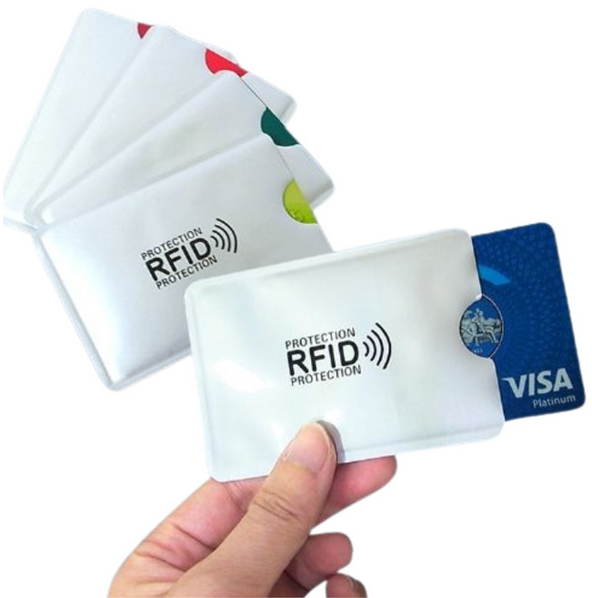 RFID防盜鋁箔卡套 10入組 銀行卡信用卡防盜刷保護套 銀白
