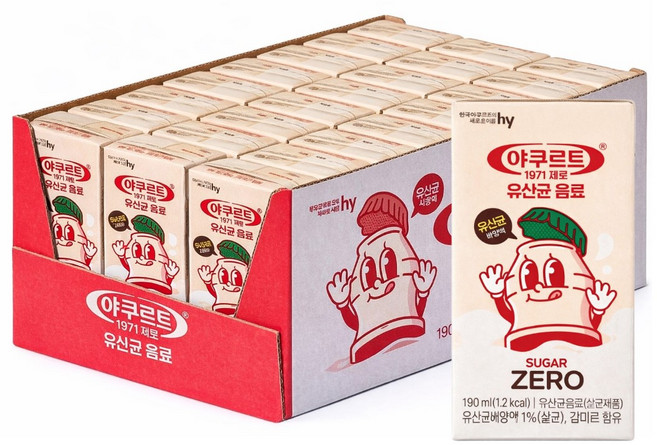 2026 야쿠르트 1971 제로 요구르트, 190ml, 24개