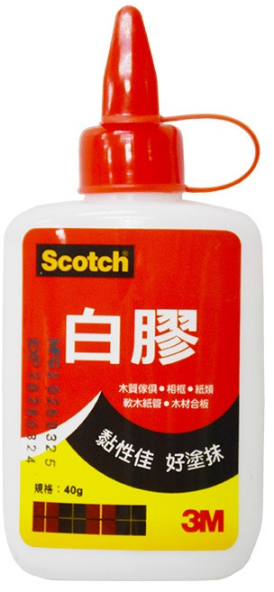 - 黏貼萬用強力白膠, 1個, 3M白膠40g