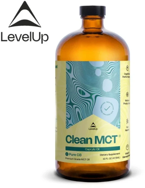 LEVELUP 純淨C8 MCT 油 純C8 辛酸 膳食補充劑 16盎司 (473毫升), 1個, 473ML