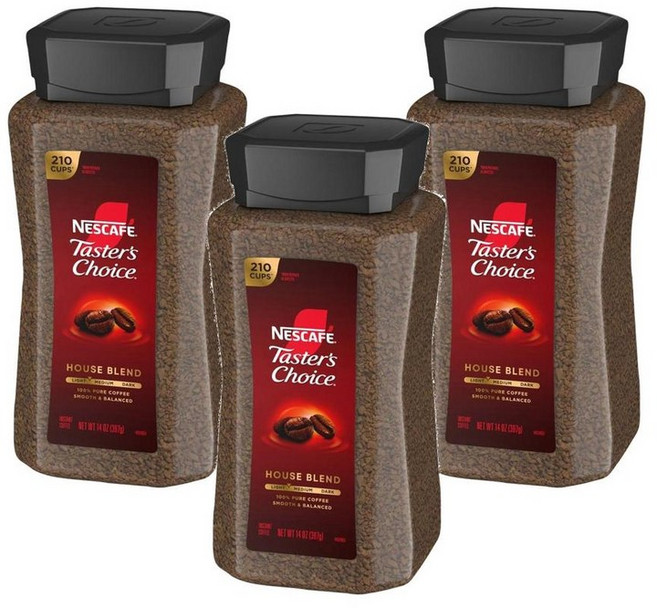 Nescafe 네스카페 테이스터스 초이스 하우스 블렌드 라이트 미디엄 인스턴트 커피 397g, 3개, 1개입
