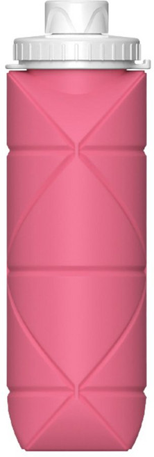 따시 실리콘 접이식 물통 야외활동 스포츠 여행용 텀블러, 1개, 600ml, 분홍색