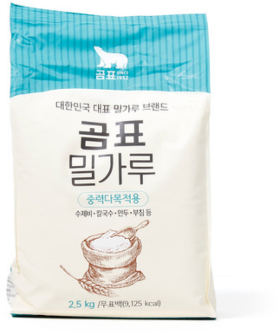 대한제분 곰표 중력 다목적용 밀가루 2.5kg, 16개