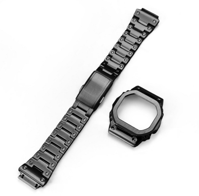 호환 레트로 페이즐리 패턴 스테인리스 스틸 모드 키트 카시오 G-SHOCK 3516 DW-H5600MB-1 DW H5600 개조용 솔리드 메탈 시계 케이스 스트랩