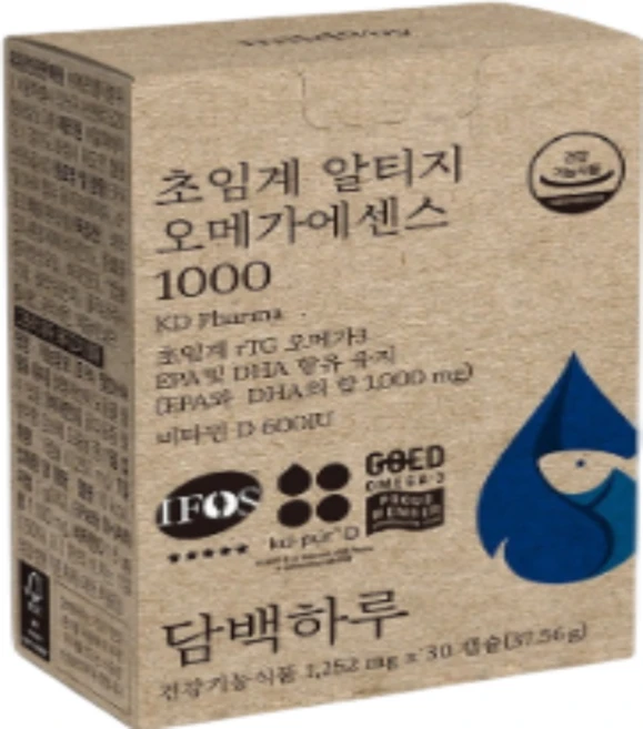 담백하루 정품 초임계 알티지 오메가에센스 1000, 30정, 1개 - 쿠팡