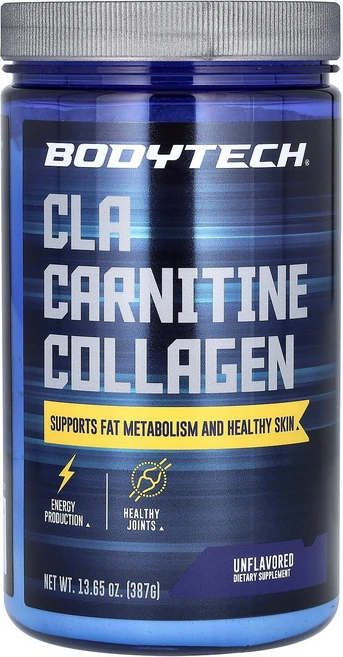 바디테크 BODYTECH CLA Carnitine Collagen Unflavored 13.65 oz 387 g, 1, 387g - 쿠팡