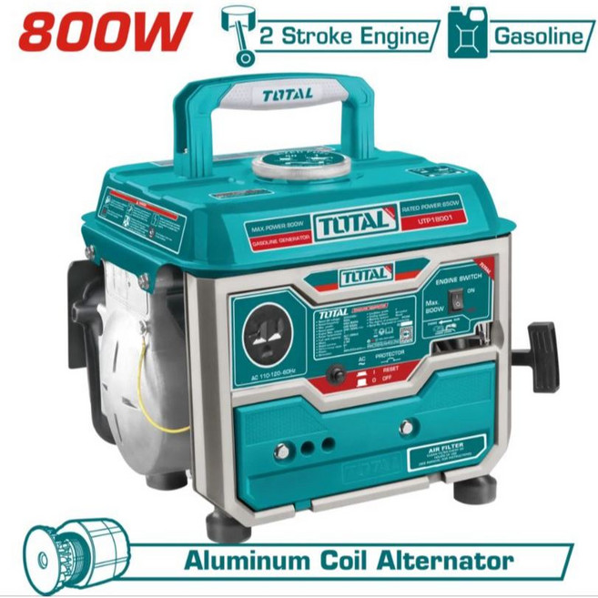 TOTAL 800W 兩行程汽油發電機 UTP18001 鋁線, 1個