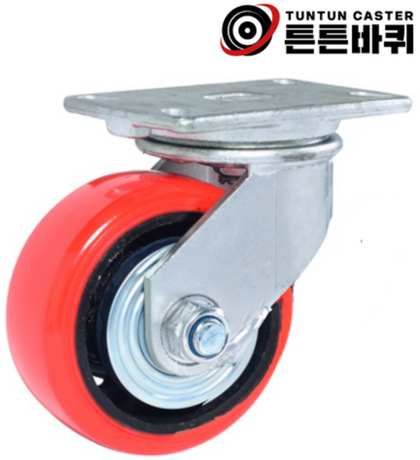12.5cm(5인치) 회전형 우레탄 바퀴 산업용 캐스터 단조 고하중 700kg 폭64mm, 선택40_중량7.5cm(3인치) 휠세트, 하중180~380KG (선택37~76)