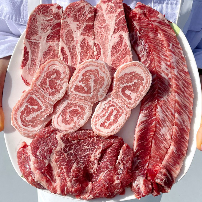 [바라던] 이베리코 돼지고기 4종세트 꽃 목살 갈비살 눈꽃살 황제살, 200g, 4개, 꽃목살 + 갈비살 + 눈꽃살 + 황제살