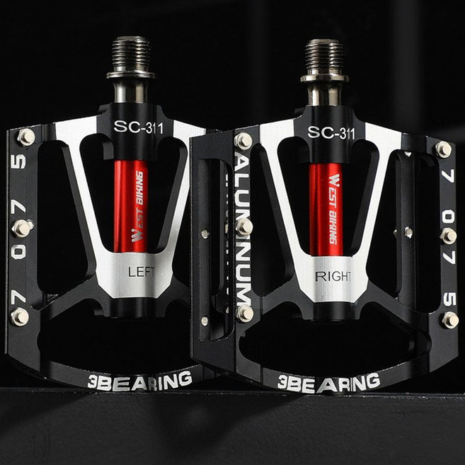 시그니처베이지 웨스트바이킹 자전거 클릿 평페달 페달 YPZ083, 블랙, 1개