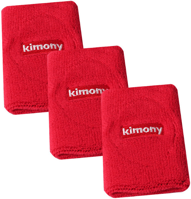 키모니 30수 타월 손목아대 손목밴드 3개, 레드