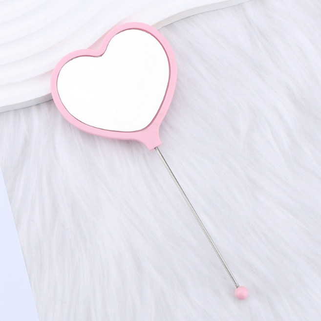 거꾸 하트 거울 꾸미기 만들기 DIY 비즈 볼꾸 빗꾸 동대문, 3개, 핑크