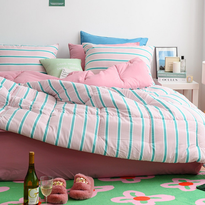 누리홈 사르르 솜사탕 소프트마이크로 리버서블 차렵이불 슈퍼싱글 퀸 - 2컬러