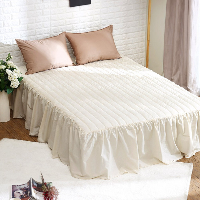 바자르 광목 누빔 침대스커트