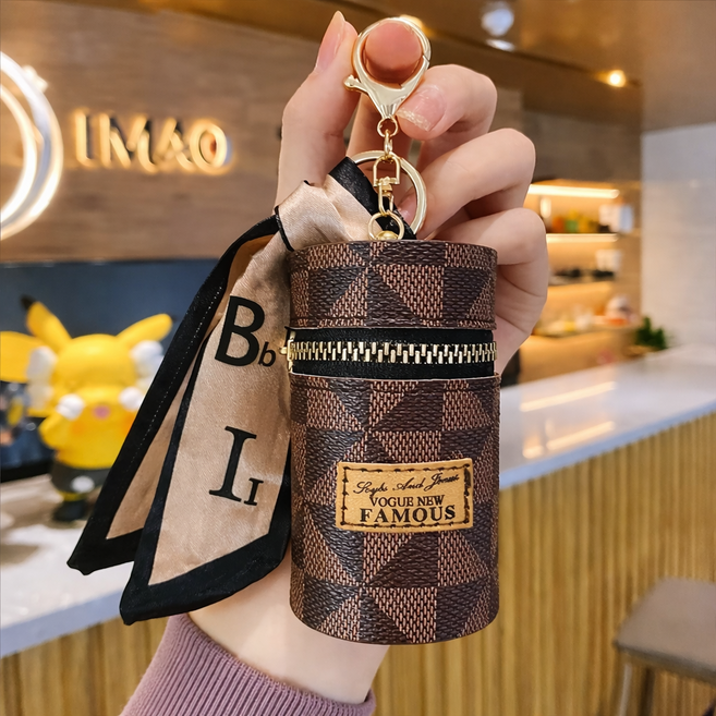 하임리프 미니수납 립스틱 에어팟 다용도 파우치 가죽 미니백 키링