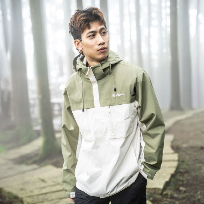 WOAWOA 防風透氣輕機能拼色防水登山外套