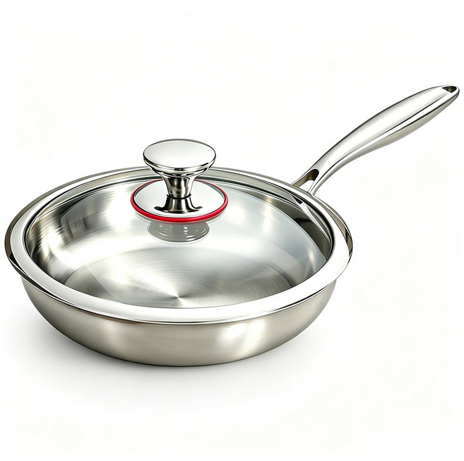 CookNest 인덕션 316 스텐 후라이팬 통5중 프라이팬, 1개, 24cm
