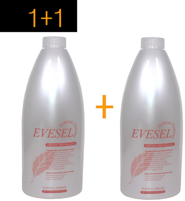 1+1구성~ 이브셀 내츄럴 후라보노 단백질 중화제 (과수 타입)1000ml /모든펌제2제 중화제로사용/향기로운바나나향첨가/ 정품, 1L, 2개