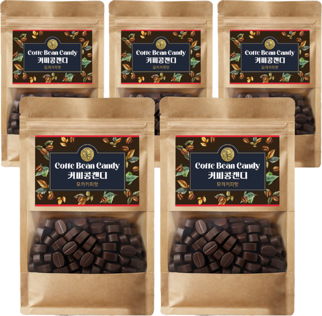 로스티드 커피콩 캔디 모카커피맛, 5개, 300g