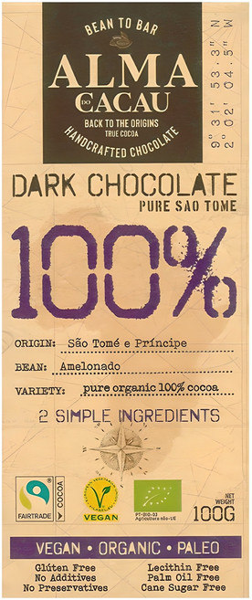 알마카카우 유기농 다크 초콜릿 100%, 100g, 1개