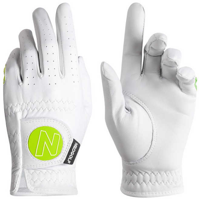 네오글러브 JS001 올양피 주니어 왼손 골프장갑 여성 작은손 15호~17호, 화이트, 1개