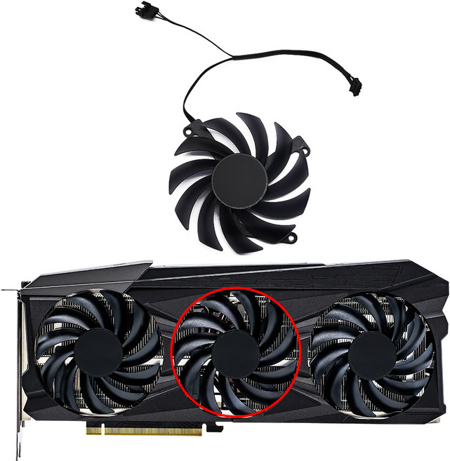 호환 INNO3D RTX 3080ti 3090 24GB 게임용 X3 그래픽 카드 냉각 팬용 CF-12915S 85mm RTX3080Ti, 03 B-Fan
