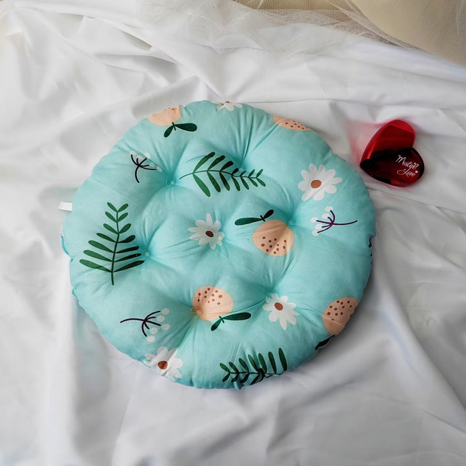 해피유통 다용도 양면 원형 방석 귀여운 캐릭터 디자인 푹신한 면 쿠션, 30*30, 45