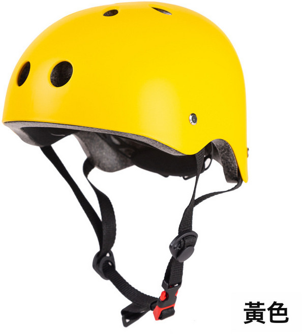 騎行滑板頭盔成人兒童輪滑鞋平衡車頭盔可調漂流安全帽, 磨砂黃色