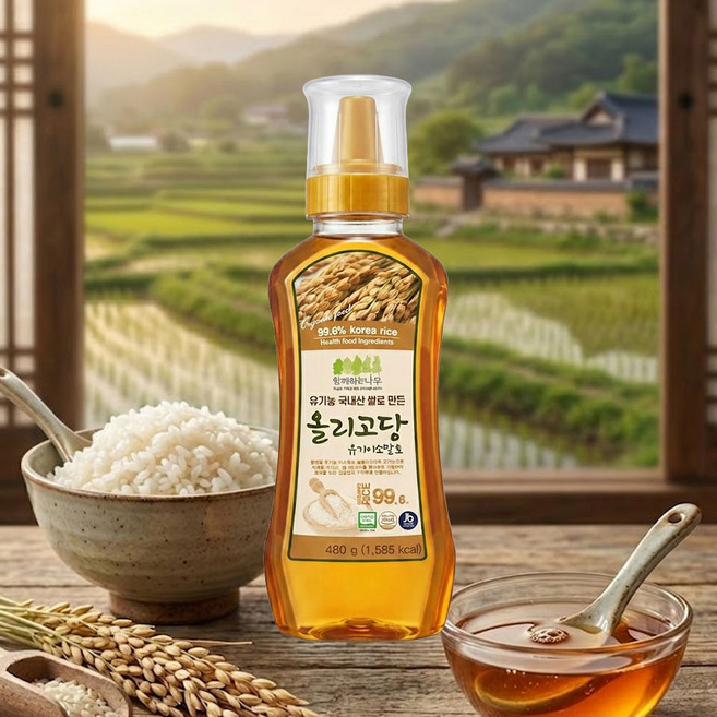 꿈엔들 국내산 쌀엿 유기농 100% 이소말토 쌀올리고당 480g, 1개