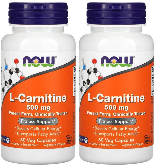 나우푸드 카르니틴 타르트레이트 엘카르니틴 Carnitine 500mg 60캡슐 2개