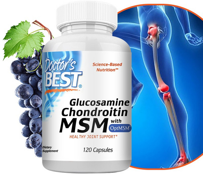 글루코사민 콘드로이틴 MSM 캡슐로 관절을 지지하여 관절의 움직임을 돕고 전반적인 건강을 증진시킵니다., 1개, 60정